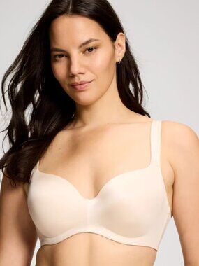 SOMA Stunning Support Smooth Balconette Bra 36C Beige/Pale Sand Underwire Lined